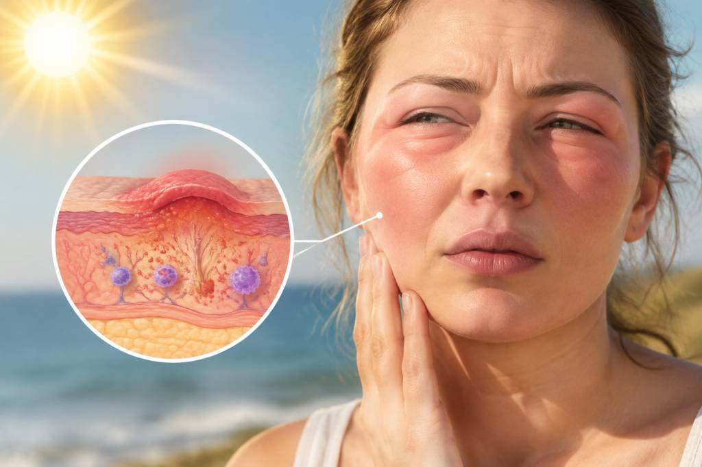 Allergie au soleil : que faire face à un visage gonflé ?